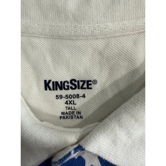 Kingsize Men Polo Shirt 4XL TALL White Graphic Eagle Flag USA Short Sleeve - Picture 4 of 7